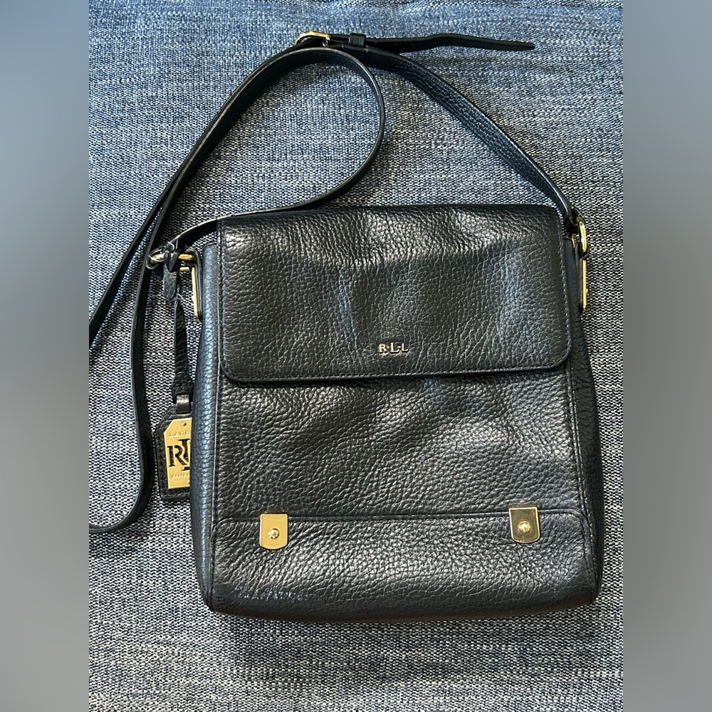 Ralph Lauren Black Leather Crossbody Women's Bag